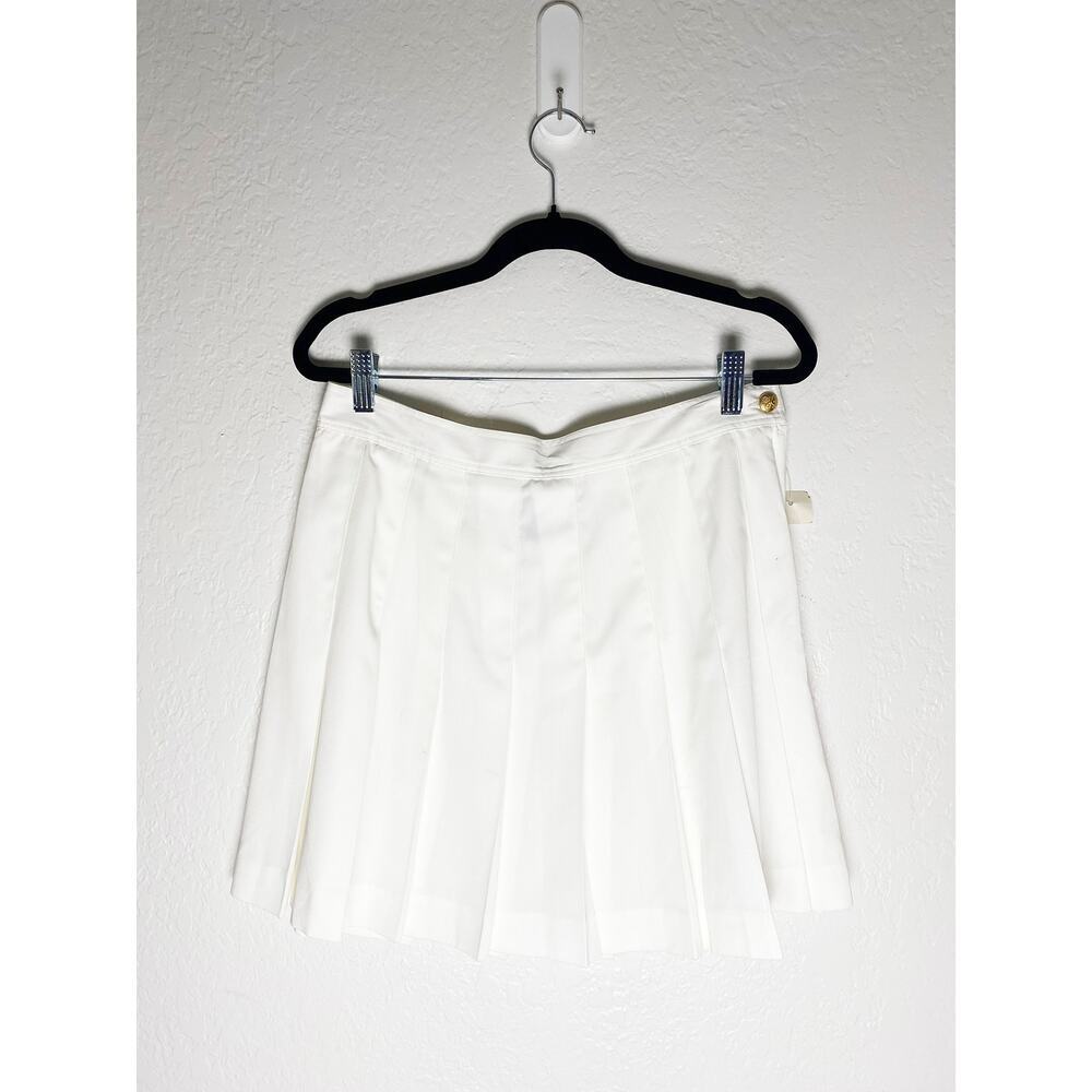 Vintage LizSport Liz Claiborne Womens Pleated White Tennis Skirt Gold Button NWT